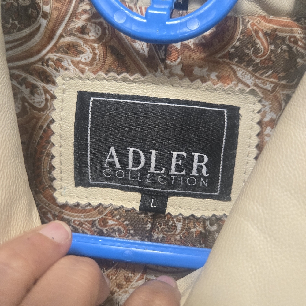 Adler Collection Retro 70s Studded Lamb Skin Leather Moto Jacket Size L - Picture 3 of 12